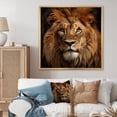 thumbnail image 1 of Designart "Majestic Lion in Brown Portrait II" Animals Framed Wall Art - Traditional Brown Lion Bedroom Framed Canvas Wall Art, 1 of 6