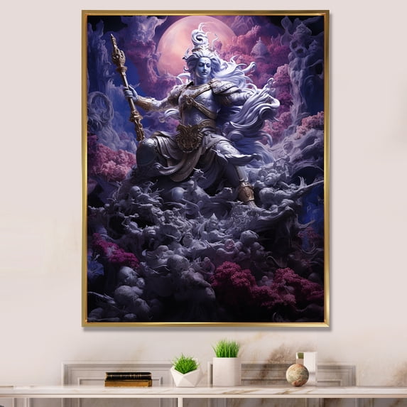 Designart "Majestic Magenta Of Mahabharata" Hinduism Floater Framed Wall Art Prints