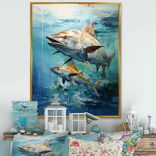 Designart Fishing Majestic Marlins Jumping I Hunting & Fishing Canvas  Wall Art - Bed Bath & Beyond - 38975435