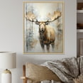 thumbnail image 1 of Designart "Majestic Moose Portrait In Beige And Gold I" Moose Floater Framed Wall Art Living Room, 1 of 5