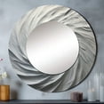 thumbnail image 1 of Designart "Majestic Motion In White" Abstract Spirals Rund Mirror For Wall Decor - Large White Round Print Mirror - Round Modern Mirror - Wall Mounted Round Large Mirror - 36" x 36", 1 of 6