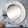 thumbnail image 1 of Designart "Majestic Motion In White And Grey" Abstract Spirals Round Mirror Wall Decor Modern - Large White Round Office Mirror - Round Mirror - 29" x 29", 1 of 6