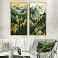 Designart "Majestic Mountain Forest Green Valley Vision I" Meadow