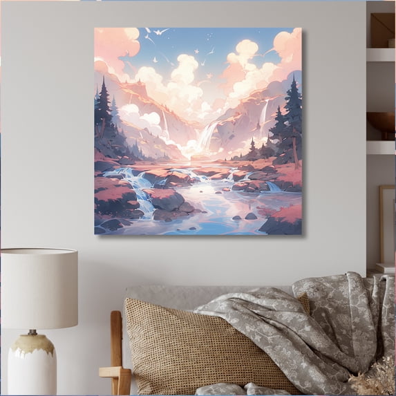 Designart "Majestic Mountain Views I" Landscapes Metal Art Print