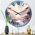 thumbnail image 1 of Designart "Majestic Mountain Views I" Landscapes Oversized Wall Clock, 1 of 5