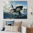 thumbnail image 1 of Designart "Majestic Orcas White and Black Marine Animals" Marine Animals Canvas Wall Art, 1 of 5