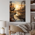 thumbnail image 1 of Designart "Majestic Pastoral Moose Brown and Yellow Beauty III" Animals Canvas Print, 1 of 5