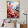thumbnail image 1 of Designart "Majestic Peaks in Romantic Landscape I" Landscapes Framed Wall Art - Traditional Pink Romantic Landscape Hallway Framed Wall Art Decor, 1 of 6