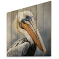 thumbnail image 1 of Designart "Majestic Seabird Pelican III" Animals Print on Natural Pine Wood, 1 of 5