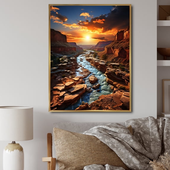 Designart "Majestic Stormy Landscape" Landscape & Nature Floater Framed Canvas Print