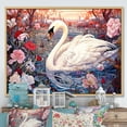 thumbnail image 1 of Designart "Majestic Swans At Horizon I" Animals Swans Floater Framed Canvas Prints, 1 of 5