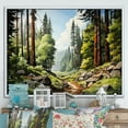 thumbnail image 1 of Designart "Majesty Redwood Forest Tree II" Tree Redwood Floater Framed Canvas Print, 1 of 7
