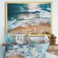 thumbnail image 1 of Designart "Majesty in Blue Aerial Beach Views I" Beach Framed Wall Art Decor - Coastal White Beach & Ocean Entryway Framed Wall Art Print, 1 of 6