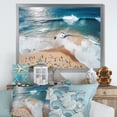 thumbnail image 1 of Designart "Majesty in Blue Aerial Beach Views IV" Beach Framed Wall Art Decor - Coastal White Beach & Ocean Hallway Framed Wall Art Decor, 1 of 6