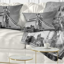 Designart Majesty of Tower Bridge London - Cityscape Photo Throw Pillow - 12x20