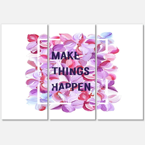 Designart ' Make Things Happen On Purple Flowers ' Traditional Canvas Wall Art Print