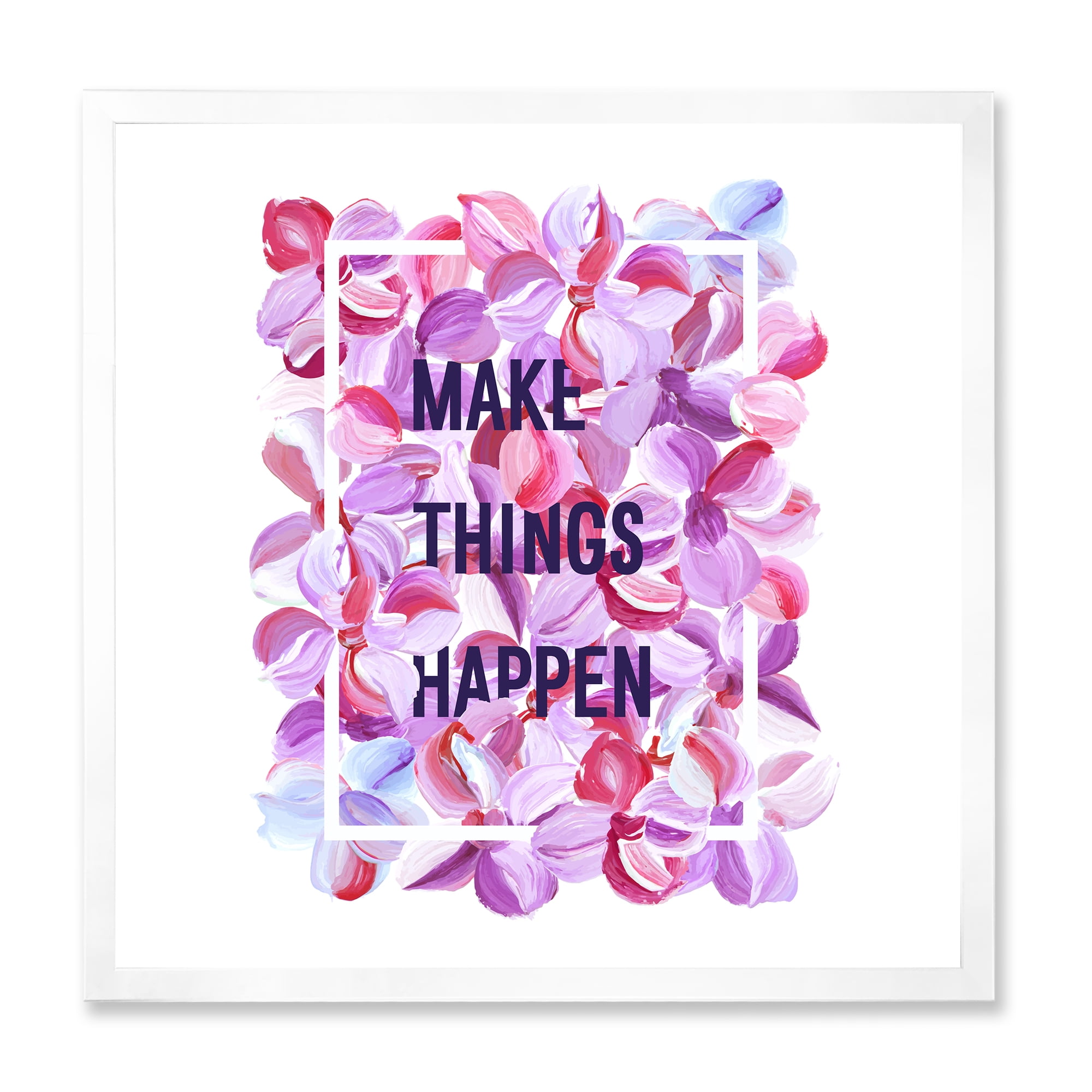 Designart 'Make Things Happen On Purple Flowers' Traditional Framed Art Print