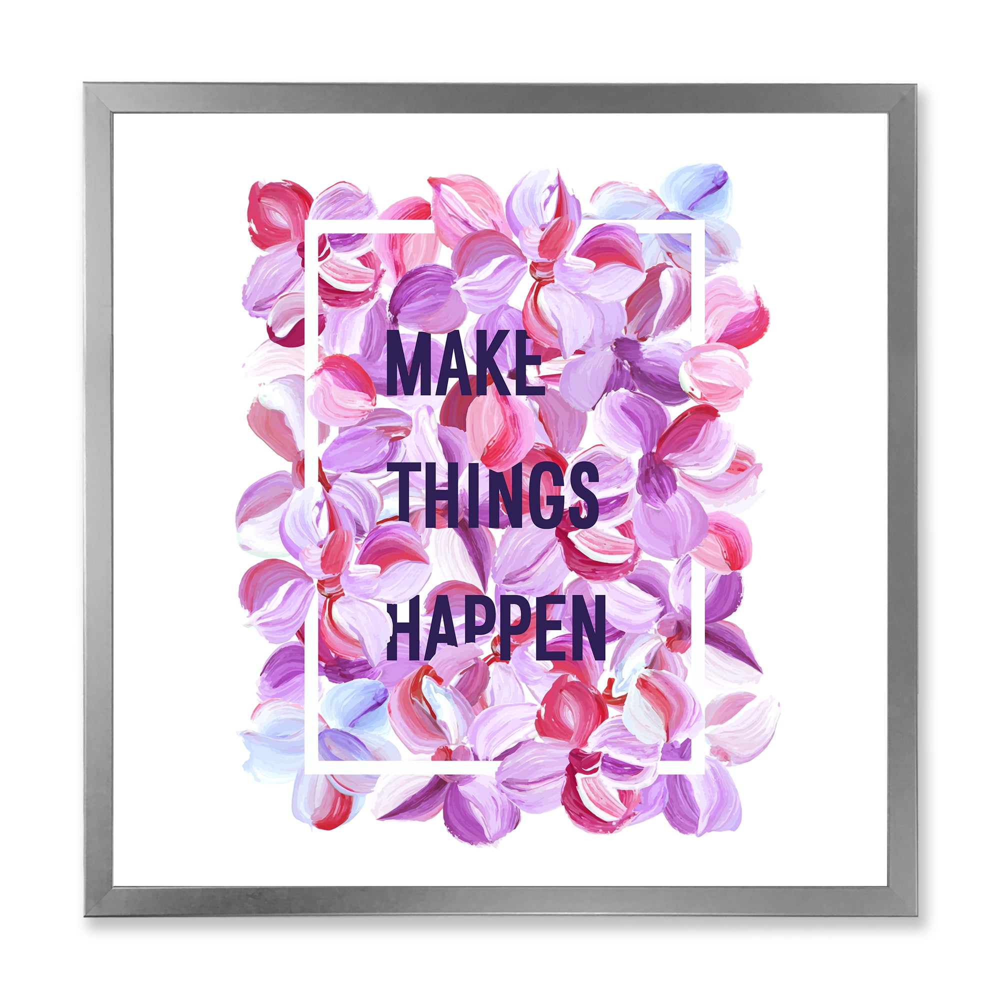 Designart 'Make Things Happen On Purple Flowers' Traditional Framed Art Print