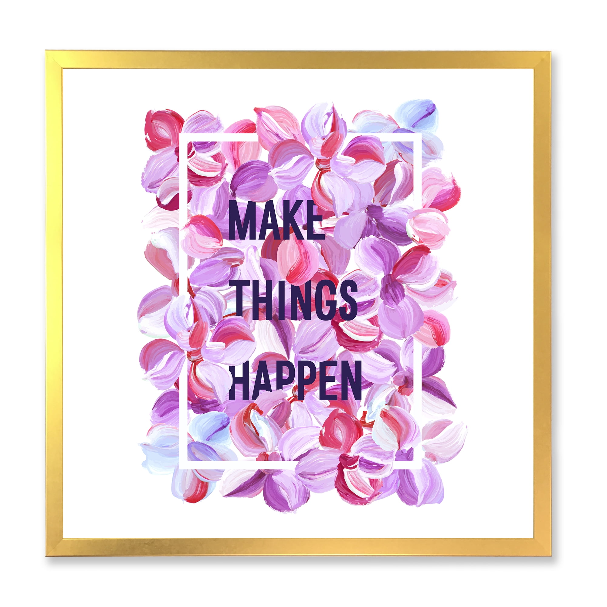 Designart 'Make Things Happen On Purple Flowers' Traditional Framed Art Print