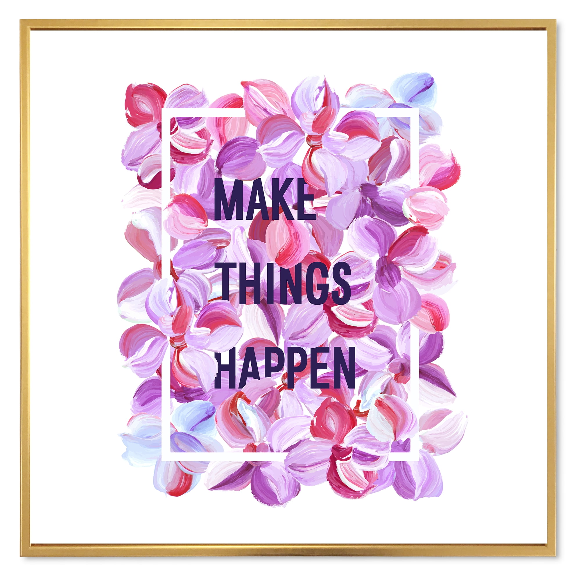 Designart 'Make Things Happen On Purple Flowers' Traditional Framed Canvas Wall Art Print
