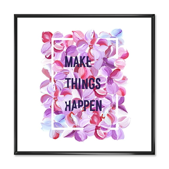 Designart 'Make Things Happen On Purple Flowers' Traditional Framed Canvas Wall Art Print