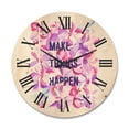 thumbnail image 1 of Designart 'Make Things Happen On Purple Flowers' Traditional Wood Wall Clock, 1 of 5