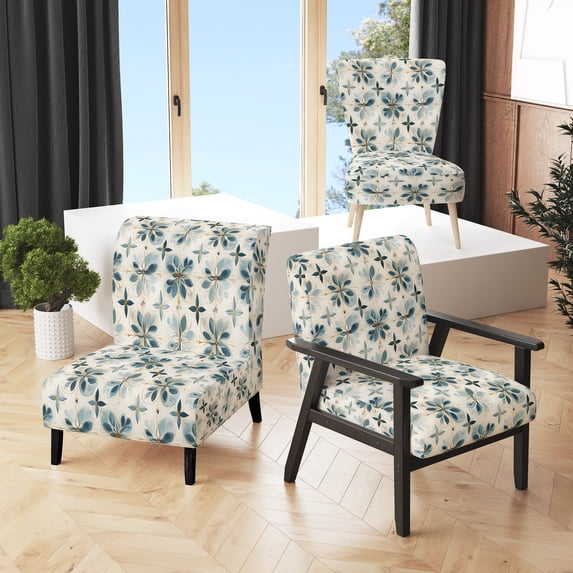 Designart "Maltese Mosaic" Upholstered Damask Accent Chair and Bohemian & Eclectic Arm Chair - Multiple Color & Pattern