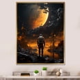thumbnail image 1 of Designart "Man Lost in Odyssey of Black Planet S II" Fashion Framed Wall Art - Modern Black Science Fiction Hallway Framed Wall Art Decor, 1 of 6
