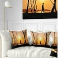 thumbnail image 1 of Designart Man Walking Alone in Evening - Landscape Photography Throw Pillow - 16x16, 1 of 5