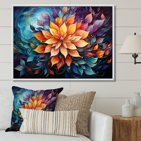 Designart "Mandala Of Mindful Meditation I" Meditation Floater Framed Canvas Art Print