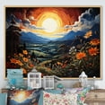 thumbnail image 1 of Designart "Mandala Sky Asian Painting I" Asian Floater Framed Wall Art Living Room, 1 of 7