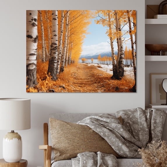 Designart "Maple Leaf Autumnal Tints " Landscapes Canvas Wall Art