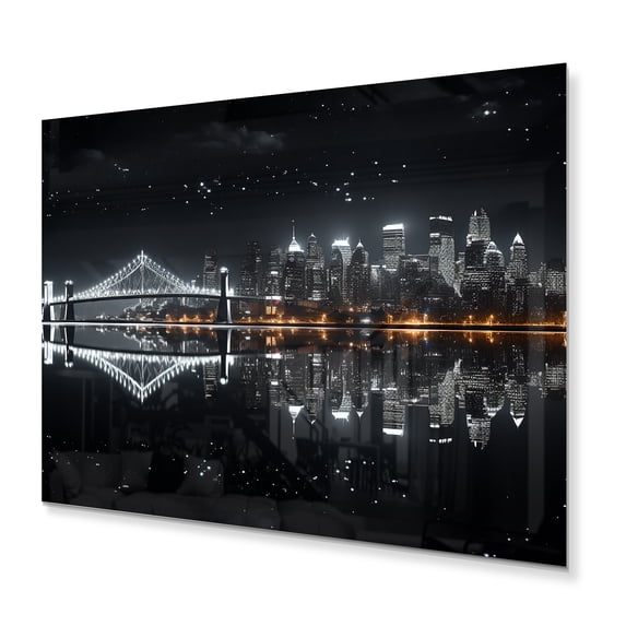 Designart "Maple Metropolis Luminescence" Canada Metal Wall Art Prints