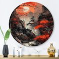 thumbnail image 1 of Designart "Maple s Nocturnal Dance III" Japon Landscape Metal Round Wall Art Prints, 1 of 5