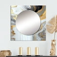 thumbnail image 1 of Designart "Marble Abstraction in White and Gold II" Abstract Marble Square Mirror Wall Decor Transitional - Large White Square Bathroom Mirror - Square Printed Wall Mirror Art, 1 of 5