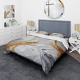 thumbnail image 1 of Designart "Marble Abstraction in White and Gold I" Abstract Marble Bedding Covert Set - Transitional White Abstract Bed Set With 2 Shams, 1 of 6