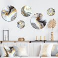 thumbnail image 1 of Designart "Marble Abstraction in White and Gold II" Modern Transitional Metal Wall Art Set of 5 Piece, 1 of 5