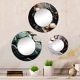 thumbnail image 1 of Designart "Marble Art In Teal and Gold " Abstract Round Mirror Set of 3 - Modern Turquoise Round Bathroom Wall Mirror Set, 1 of 5