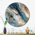 thumbnail image 1 of Designart "Marble Dreams Blue And White Vision" Abstract Oversized Wall Clock, 1 of 5