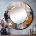 thumbnail image 1 of Designart "Marble Energy Metallic Circles I" Abstract Marble Round Mirror Wall Decor Modern - Large Gold Round Bathroom Mirror - Round Mirror - 29" x 29", 1 of 6