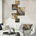 thumbnail image 1 of Designart "Marble Essence Gold and Grey III" Abstract Marble Living Room Set, 1 of 5