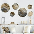 thumbnail image 1 of Designart "Marble Essence Gold and Grey III" Abstract Marble Metal Wall Art Set of 5 Piece, 1 of 5