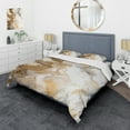 thumbnail image 1 of Designart "Marble Essence Gold and Grey IV" Abstract Marble Bedding Covert Set - Modern Gold Abstract Bed Set With 1 Sham, 1 of 6