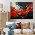 thumbnail image 1 of Designart "Marble Fire Red and Gold Fusion II" Abstract Wall Art - Modern Red Abstract Painting Hallway Wall Art Decor, 1 of 4