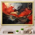 thumbnail image 1 of Designart "Marble Fire Red and Gold Fusion III" Abstract Framed Wall Art Decor - Modern Red Abstract Painting Hallway Framed Wall Art Decor, 1 of 6