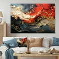 thumbnail image 1 of Designart "Marble Fire Red and Gold Fusion VI" Oversized Abstract Wall Art - Modern Red Abstract Painting Entryway Wall Art Print, 1 of 4