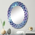 thumbnail image 1 of Designart "Marble Fusion in Turquoise and Purple II" Abstract Round Wall Mirror - Modern Oval Printed Decorative Oversized Mirror - Multiple Color Options, 1 of 4