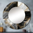 thumbnail image 1 of Designart "Marble Granite Agate with Gold Accents IV" Modern Geometric Grey Large Round Mirror - Round Mirror Wall Décor - Glam Round Printed Mirror 23" x 23" Inch, 1 of 5