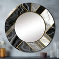 thumbnail image 1 of Designart "Marble Granite Agate with Gold Accents V" Modern Geometric Rund Mirror For Wall Decor - Large Grey Round Printed Mirror - Glam Round Mirror 29" x 29" Inch, 1 of 5