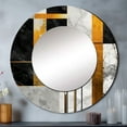 thumbnail image 1 of Designart "Marble Granite Agate with Gold Accents VII" Modern Geometric Round Mirror Wall Décor Glam - Large Grey Round Mirror - Round Mirror 23" x 23" Inch, 1 of 1